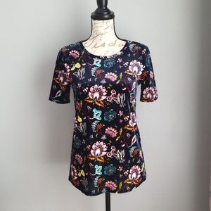 LOFT velvet short sleeve top size XS